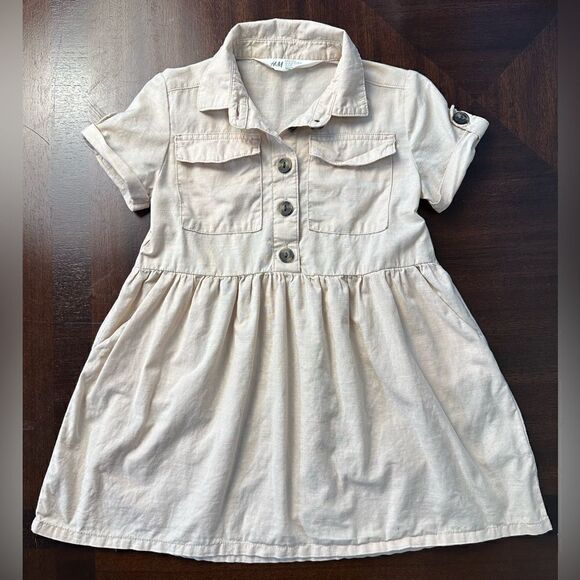 H&M Girls Beige Dress - 2T - Picture 1 of 10